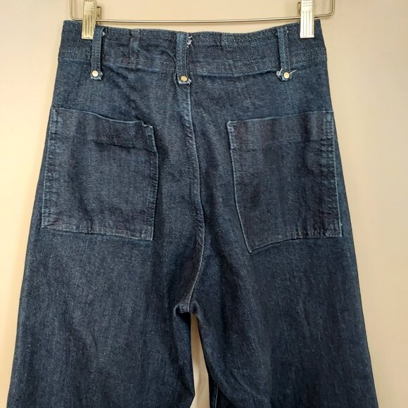 Zara Hi Waist Wide Leg Denim Pants Size 6 - Picture 2 of 12